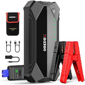 GREPRO Car Jump Starter, 3000A Car Battery Jump Starter Battery Pack (10L Gas & 8.0L Diesel Engines), 12V Battery Booster, Jump Box with Jumper Cables, Car Battery Jumper with LED Light