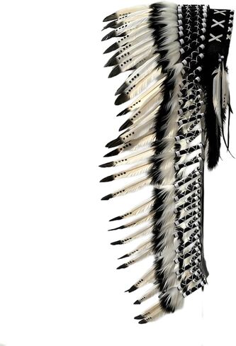 Native American Headress from Natural Goose Feathers in Saudi Arabia