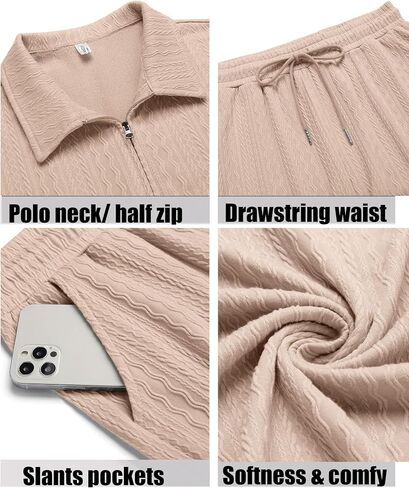 COOFANDY Men's 2 Pieces Outfits Casual Quarter Zip Polo Shirt and Shorts Set Athletic Jogging Summer Tracksuit in Saudi Arabia