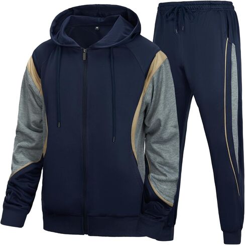 Track Suits Mens Sweatsuits for Men Outfits 2 Piece Set Hoodie Sweatshirt and Joggers Sweatpants Set in Kuwait