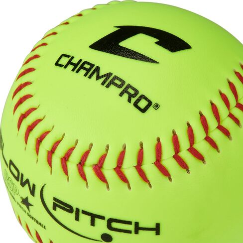 Champro 12" Slow Pitch Practice Softballs with Flat Seams and Durahide Cover, 12 Pack in Saudi Arabia