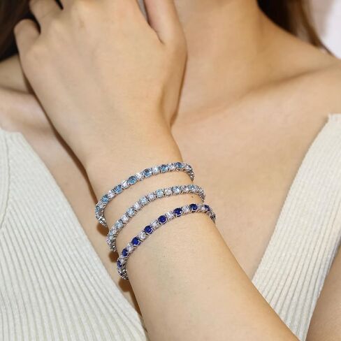 FANCIME Birthstone Tennis Bracelet, 14K Gold Plated Tennis Bracelets for Women, Fine Jewelry Wedding Bridal Prom Birthday Gift for Women Mom Wife, Length 7.5 Inch, Width 4mm in Kuwait