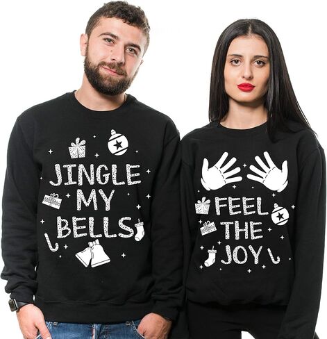 Silk Road Tees Christmas Ugly Sweater Party Funny Couple Matching Sweatshirts Black in Saudi Arabia