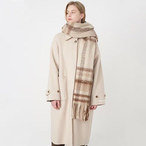 Womens Large Chunky Color Block Tassel Scarf Oversized Thick Scarves Long Shawl Fashion Winter Warm Blanket Scarf in Saudi Arabia
