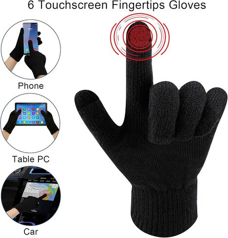Hicdaw Winter Beanies Hat Scarf Gloves Women Winter Hats for Women Beanie Hat Long Scarf Fleece Lined Touchscreen Gloves in Kuwait