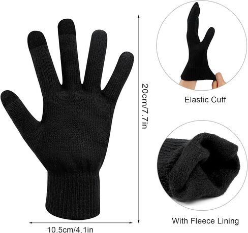 Hicdaw Winter Beanies Hat Scarf Gloves Women Winter Hats for Women Beanie Hat Long Scarf Fleece Lined Touchscreen Gloves in Kuwait