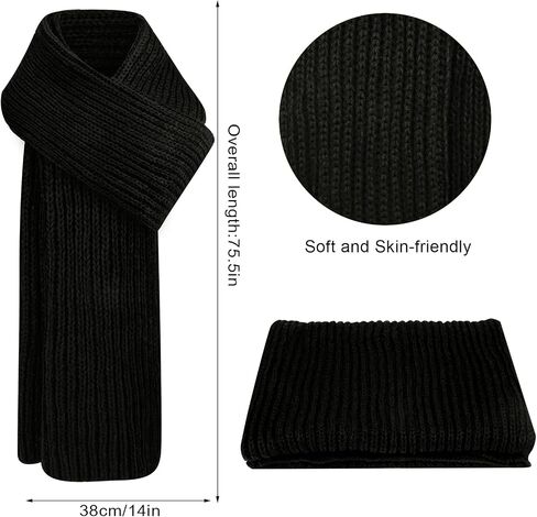 Hicdaw Winter Beanies Hat Scarf Gloves Women Winter Hats for Women Beanie Hat Long Scarf Fleece Lined Touchscreen Gloves in Kuwait