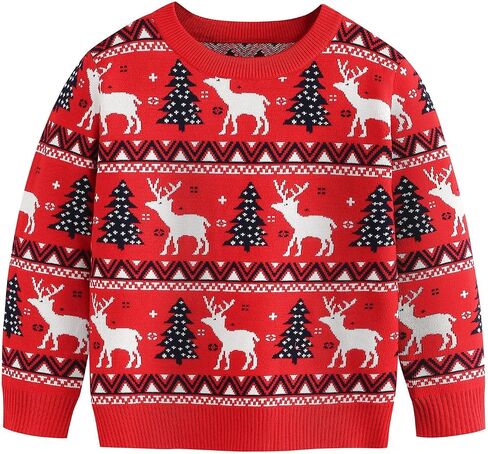 LMYOVE Kids Christmas Sweaters, Toddler Girls Boys Long Sleeve Knit Pullover Sweater Xmas Holiday Tops in Saudi Arabia