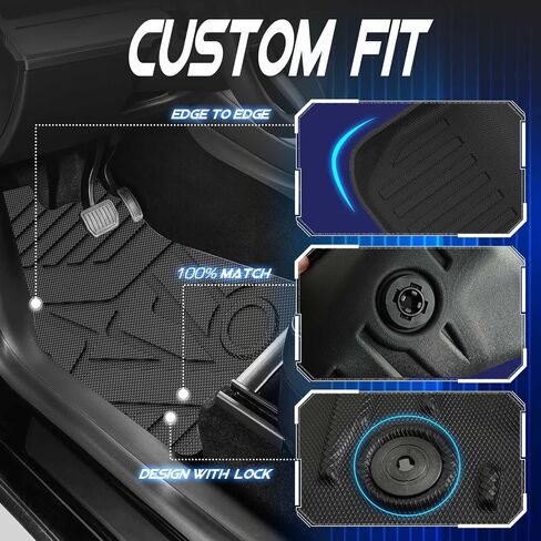 TadaMark Floor Mats Fit for BMW 330i 2019-2024 Fit for BMW 520i 330e 2020-2024 Black Deep Dish All-Weather Mats Heavy-Duty Waterproof Floor Liner for Cars - 3 Piece in Saudi Arabia