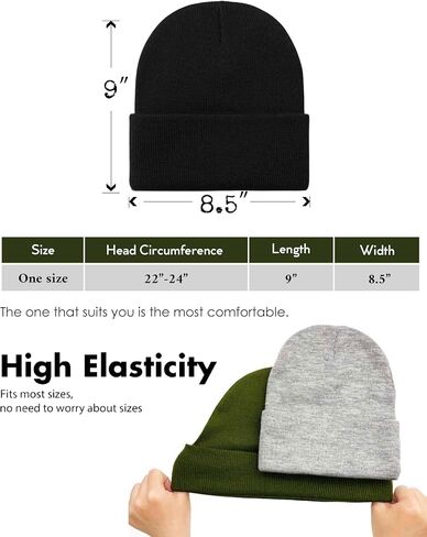 Winter Beanie Hats for Men Women - Mountain Style Knit Cuffed Beanie Skull Cap Outdoor Daily Wear in Kuwait