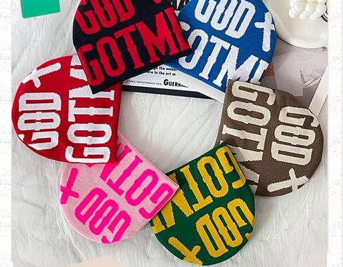 Y2K Beanie Letter Printing Knitted Hat Fashion Hip hop Trend Beanie Pullover Hat Casual Sports for Men Women in Saudi Arabia