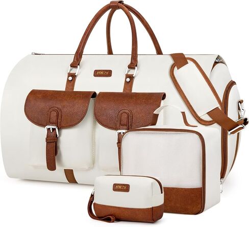 Garment Duffle Bag for Travel - Convertible Carry on Garment Duffel Travel Bag for Women Men Large Weekender Bag with Shoes Pouch 2 in 1 Hanging Suit Travel Duffel Bag 3pcs Set in Saudi Arabia