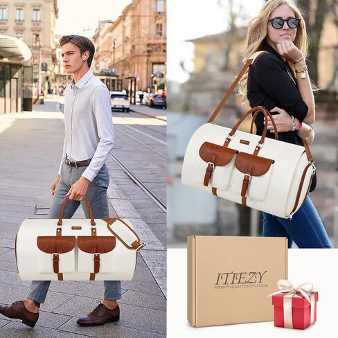 Garment Duffle Bag for Travel - Convertible Carry on Garment Duffel Travel Bag for Women Men Large Weekender Bag with Shoes Pouch 2 in 1 Hanging Suit Travel Duffel Bag 3pcs Set in Saudi Arabia