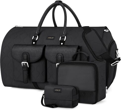 Garment Duffle Bag for Travel - Convertible Carry on Garment Duffel Travel Bag for Women Men Large Weekender Bag with Shoes Pouch 2 in 1 Hanging Suit Travel Duffel Bag 3pcs Set in Saudi Arabia