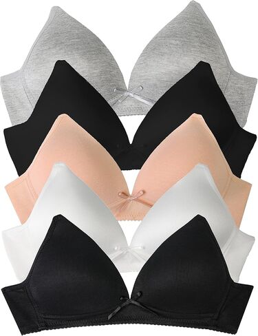B2BODY Big Girls Bras for Teen Girl Wireless Molded Padded Juniors A Cup Bra Multi Pack in Kuwait