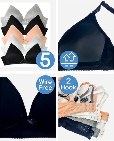 B2BODY Big Girls Bras for Teen Girl Wireless Molded Padded Juniors A Cup Bra Multi Pack in Kuwait