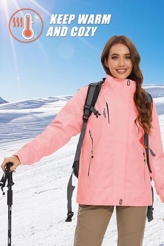 MAGCOMSEN Women's 3-in-1 Winter Coats Snow Ski Jacket Waterproof Windproof Fleece Lined Winter Jacket Parka in Saudi Arabia