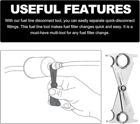 Fuel Line Disconnect Tool, 3/8 and 5/16 Inch Fuel Filter Removal Tool for Quick Disconnection, Multi-Purpose Scissor Fuel Line Wrench Fit Cars Truck SUV, Car Accessories in Kuwait