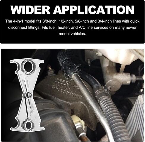 Fuel Line Disconnect Tool, 3/8 and 5/16 Inch Fuel Filter Removal Tool for Quick Disconnection, Multi-Purpose Scissor Fuel Line Wrench Fit Cars Truck SUV, Car Accessories in Kuwait