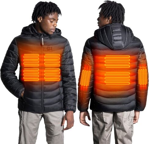 Heated Jacket, Lightweight Heating Jackets with 12V/5A Power Bank, 6 Areas Winter Coat for Men and Women in Kuwait