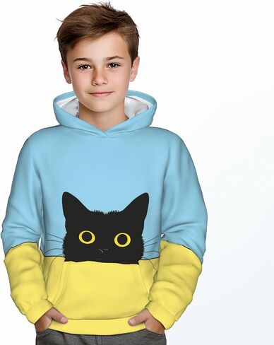 Lemon Sloth Teen Hooded Sweatshirt Boys And Girls Pullover Sweatshirt Thick Sports Hoodie 7-20 Years in Kuwait