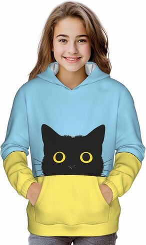 Lemon Sloth Teen Hooded Sweatshirt Boys And Girls Pullover Sweatshirt Thick Sports Hoodie 7-20 Years in Kuwait