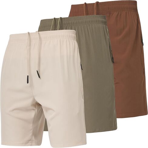 Ultra Performance Gym Shorts Men 3 Pack Mens Nylon Stretch Athletic Running Shorts for Men with Zipper Pockets 6 “ Inseam in Saudi Arabia