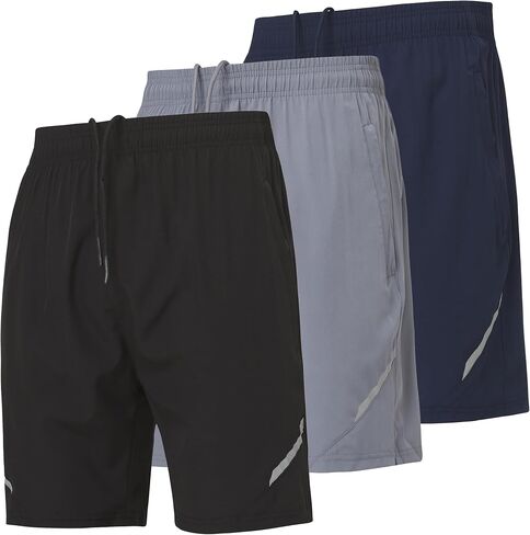 Ultra Performance Gym Shorts Men 3 Pack Mens Nylon Stretch Athletic Running Shorts for Men with Zipper Pockets 6 “ Inseam in Saudi Arabia