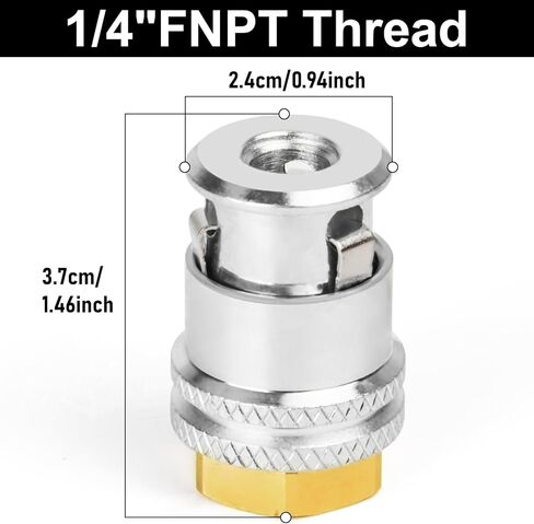 Kodilin 5PCS 1/4" FNPT Open Flow Brass Tire Chuck,Lock On Air Chuck,Tire Air Chuck for Tire Inflator Gauge and Air Compressor in Saudi Arabia