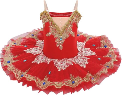 AFAVOM Girls Camisole Skirt Leotard Swan Lake Ballet Dance Outfit Sequin Platter Tutu Dress Ballerina Costume for Performance in Saudi Arabia