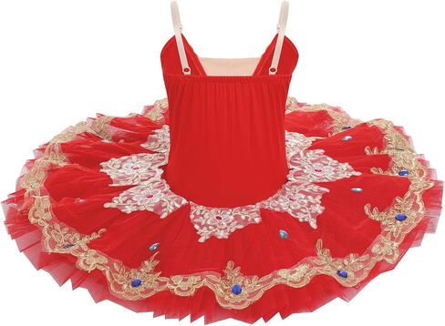 AFAVOM Girls Camisole Skirt Leotard Swan Lake Ballet Dance Outfit Sequin Platter Tutu Dress Ballerina Costume for Performance in Saudi Arabia