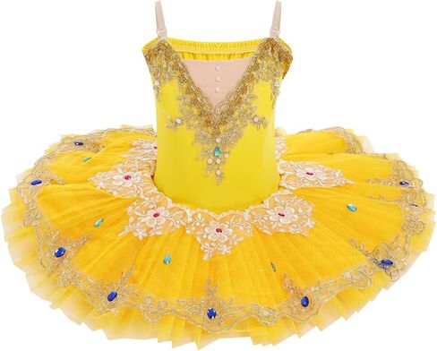 AFAVOM Girls Camisole Skirt Leotard Swan Lake Ballet Dance Outfit Sequin Platter Tutu Dress Ballerina Costume for Performance in Saudi Arabia