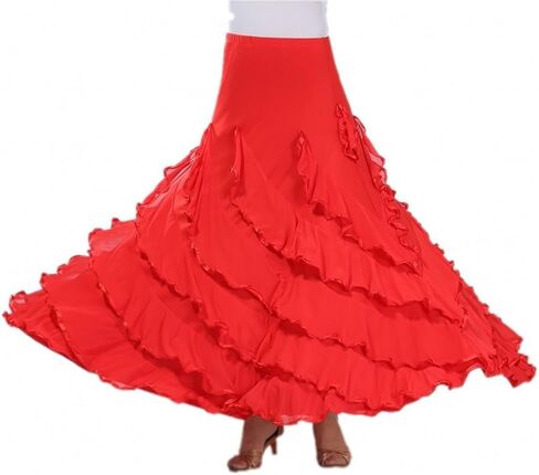 CISMARK Elegant Ballroom Dancing Latin Dance Party Long Swing Race Skirt in Kuwait