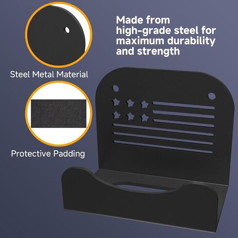4pcs Automobile Car Door Hanger Rack Holder Storage Vehicle Wall Mount Bracket Garage Basement Heavy Duty Metal Removable with Rubber Lining Compatible Save Space Accessories U.S America Flag Pattern in Saudi Arabia