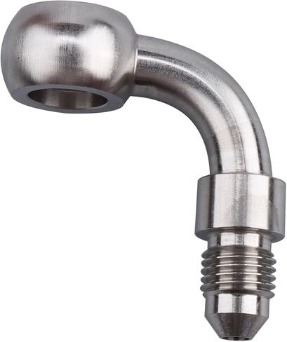 Stainless Steel 90 Degree -3 AN Male to Banjo Eye Hole Diameter 10.2mm Brake Banjo Fitting for AN3 PTFE Brake Hose Line in Saudi Arabia