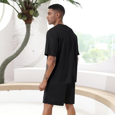 Men's Fashion Loose Fit Crewneck Solid T-Shirt Athletic Lightweight Short Sleeve Gym Workout Tops in Saudi Arabia