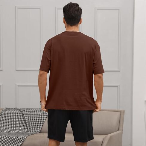 Men's Fashion Loose Fit Crewneck Solid T-Shirt Athletic Lightweight Short Sleeve Gym Workout Tops in Saudi Arabia