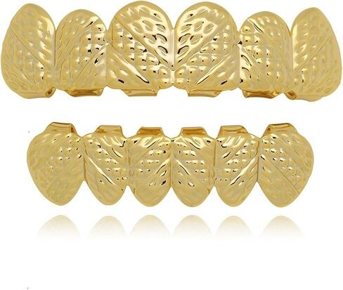 مجموعة شوايات أسنان علوية وسفلية قابلة للإزالة ومطلية بالذهب عيار 24 قيراط من The Bling Factory in Kuwait