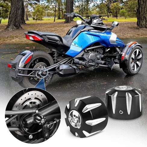 قبعات غطاء محور الجمجمة الخلفية Powersports كتل المحور الأسود الألومنيوم المحور الجوز يغطي دراجة ثلاثية العجلات الملحقات ل 2018-Up Can-Am Spyders GS/RS RT ST F3 جميع الموديلات in Kuwait
