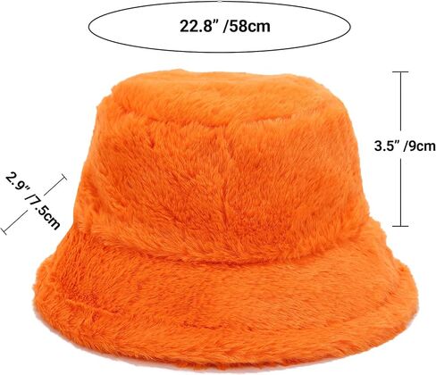 Umeepar Winter Faux Fur Fuzzy Bucket Hat Fluffy Warm Hat for Women Men in Saudi Arabia