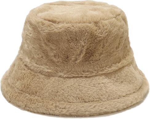 Umeepar Winter Faux Fur Fuzzy Bucket Hat Fluffy Warm Hat for Women Men in Saudi Arabia