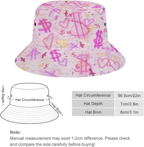 Pink Money Bucket Hat for Women Men Packable Sun Cap Fisherman Hat Travel Outdoor Beach Caps in Saudi Arabia