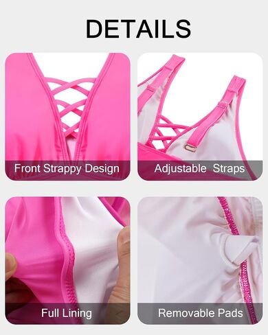 Plus Size Bikini Top Only - Women Swim Bra Lace Up Swimsuit Top V Neck Bathing Suit Tops for Large Bust Swimwear 2025 in Saudi Arabia