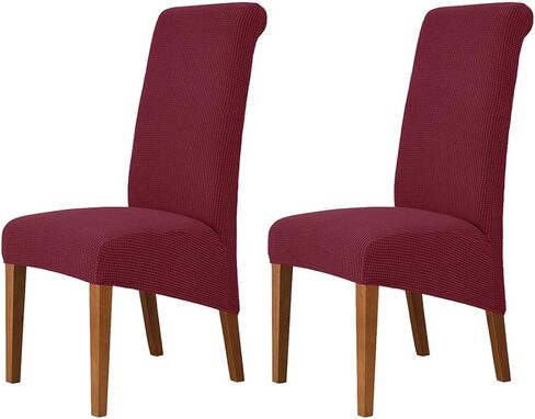 SZJIAHTM 2 Pcs Large Jacquard Dining Room Chair Covers Elastic Stretchable High Back Chair Slipcovers for Kitchen Seat Protectors Living Room Wedding Banquet Decor in Saudi Arabia