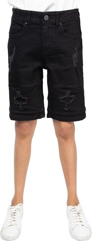 X RAY Boys Shorts, Big Boy & Little Kids Stretch Denim Shorts, Moto Biker & Fashion Rips Distressed Jean Shorts for Boys in Kuwait