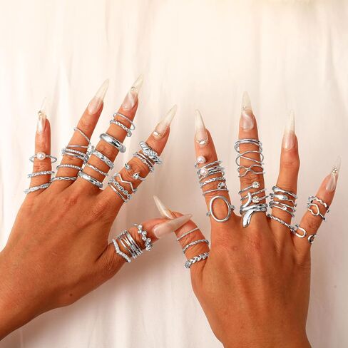 CHICUTIE Gold Knuckle Rings Set For Women Stackable Joint Finger Midi Rings Dainty Cubic Crystal Zirconia Simple Hollow Twist Cute Rings Pack Jewelry Gift in Saudi Arabia