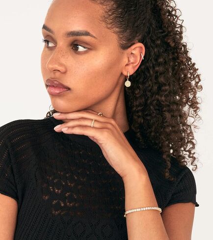 PAVOI 14K Gold Plated S925 Sterling Silver Post Lightweight Drop Dangle Huggie Hoop Earrings for Women | Star, Lock, Pearl, Cross, Lightening, Coin | Dainty Earrings in Saudi Arabia