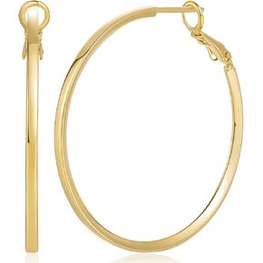 Gold Hoop Earrings 14K Gold Hoop Earrings for Women Dainty Square-edge Large Gold Hoop Earrings for Women Lightweight Gold Hoop Earrings Gold Earrings Gifts for Women 40mm