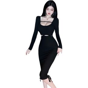 SINGUYUN Women's Sexy Sleeveless Tight Dresses Deep V-Neck Business Dress Club Party Bodycon Mini Dress Set