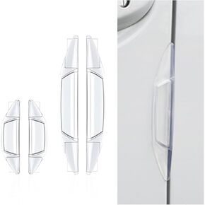 4 PCS Car Door Bumper Anti-Collision Strips, Airbag Cushion Embedded Anti-Scratch Strip, Self-Adhesive Car Side Door Edge Guard Protector, Universal Car Door Protection Decorative Cover (Transparent)
